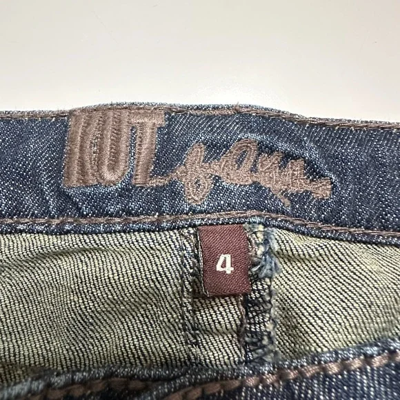 Kut From the Kloth Bootcut Jeans Womens 4 Dark Wash Mid Rise Embroidered Stretch - Picture 8 of 14